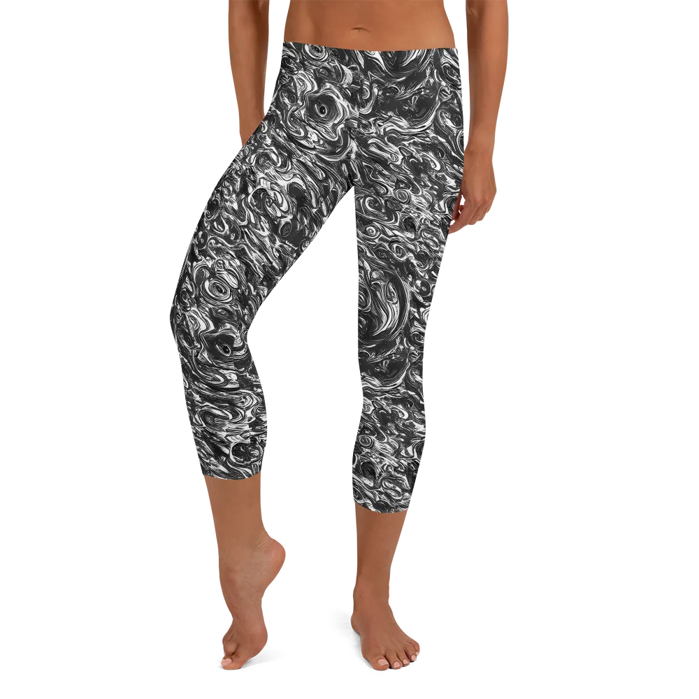 Liquid Onyx on Capri Leggings — Front