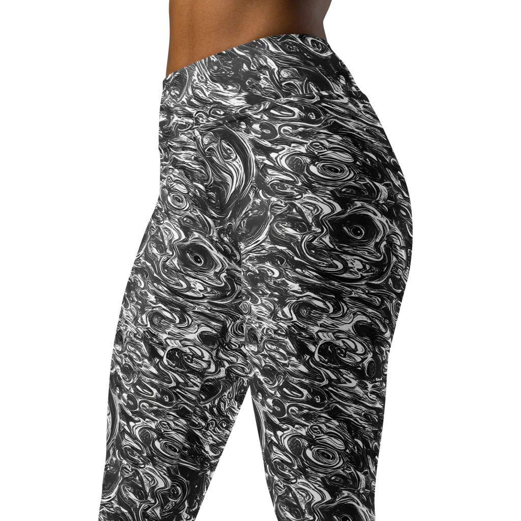 Liquid Onyx on Yoga Leggings — Left Front