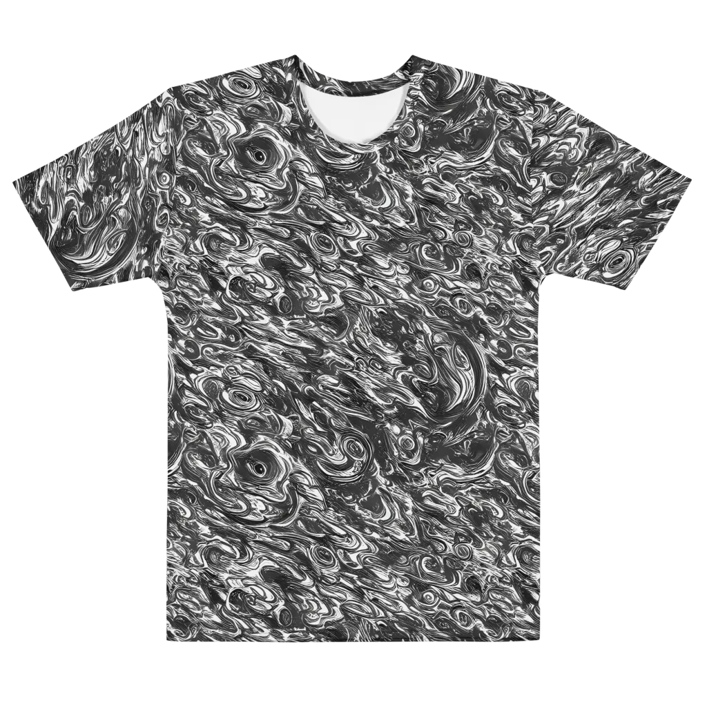 Liquid Onyx on Men's Cotton Crew Neck T-Shirt — Front