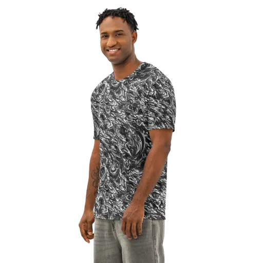 Liquid Onyx on a Men's Cotton Crew Neck T-Shirt