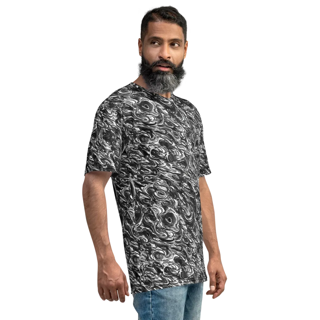 Liquid Onyx on Men's Crew Neck T-Shirt — Right