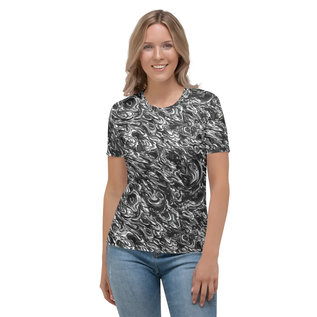 Liquid Onyx on Women's Crew Neck T-Shirt — Front