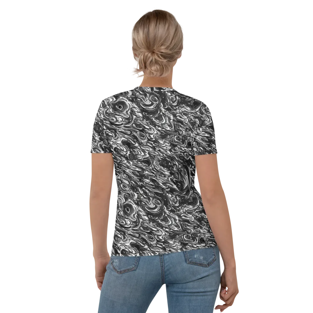 Liquid Onyx on Women's Crew Neck T-Shirt — Back