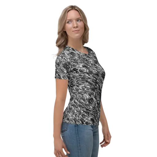 Liquid Onyx on a Women's Crew Neck T-Shirt