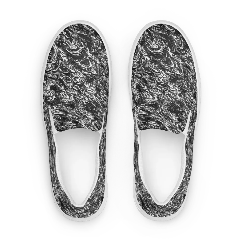 Liquid Onyx on Men's Slip-On Canvas Shoes — Front