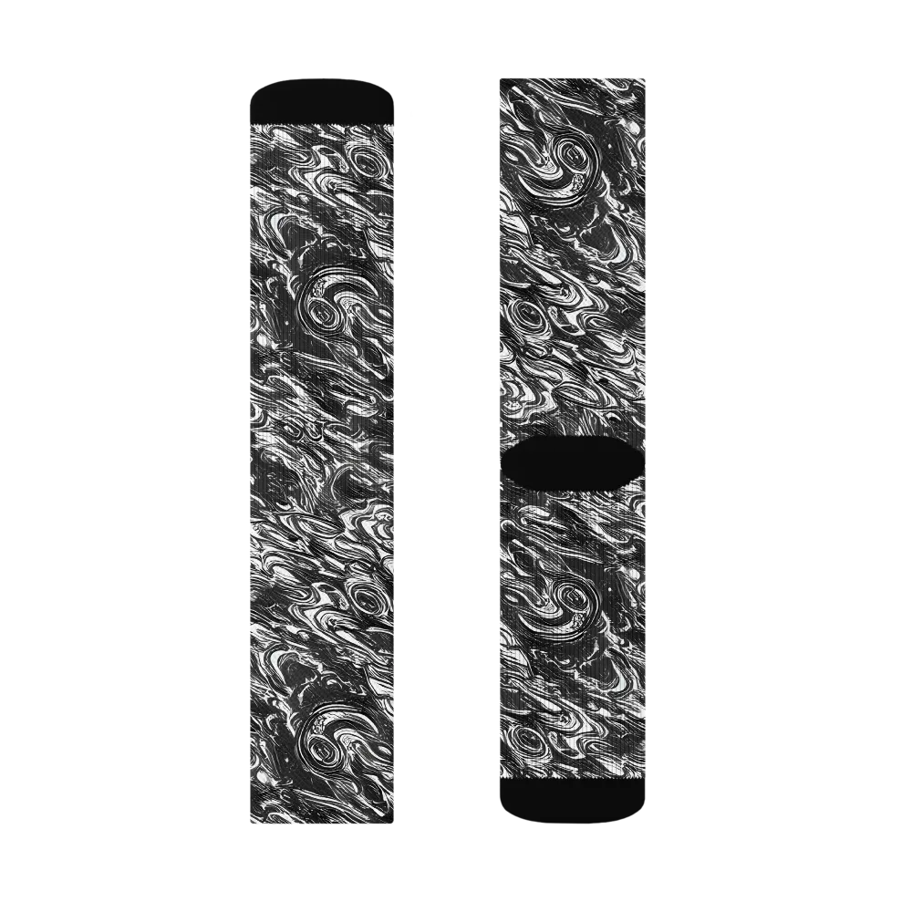 Liquid Onyx on Socks — Right Sock