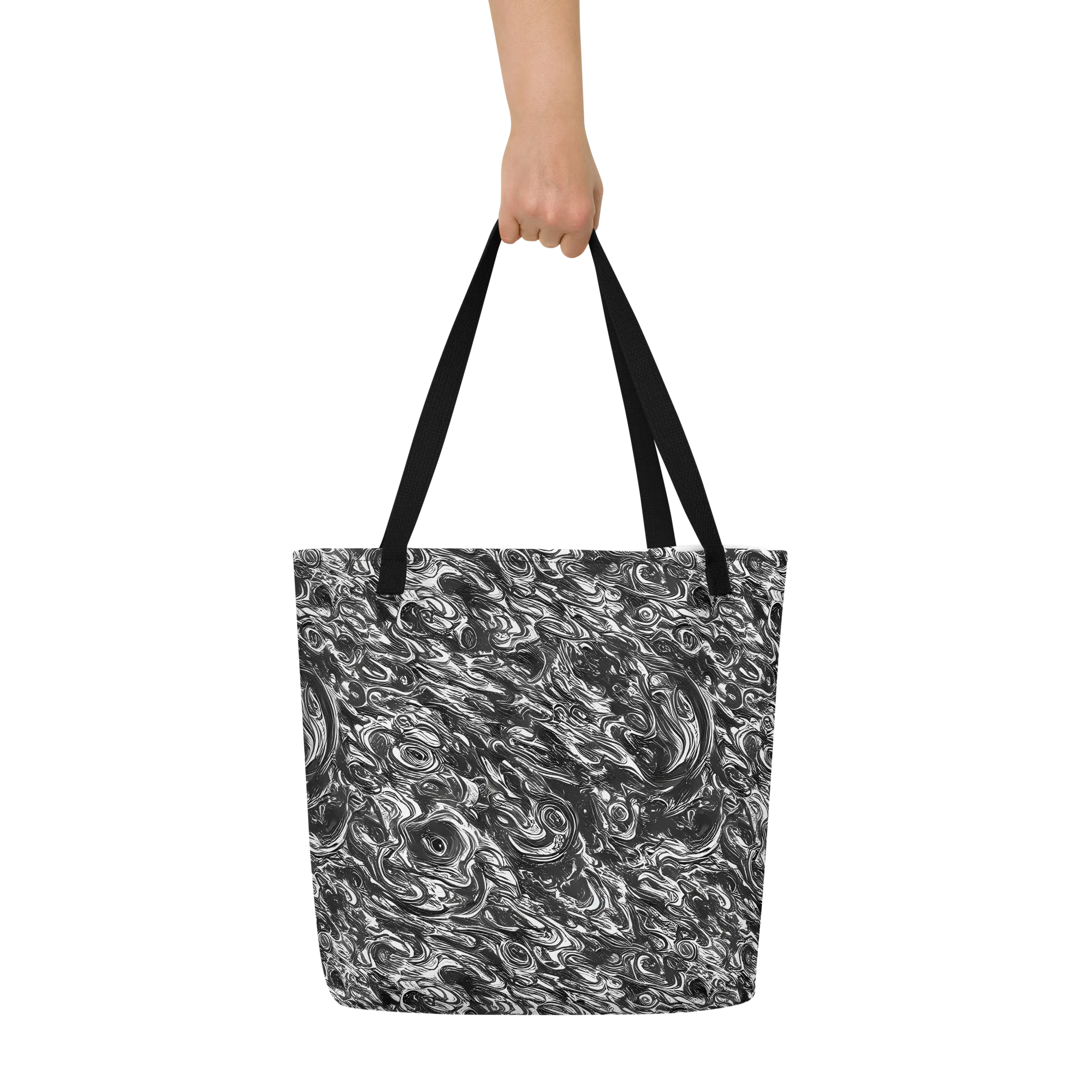 Liquid Onyx on Large Tote Bag W/ Pocket — Front