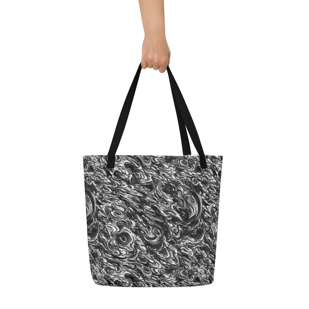 Liquid Onyx on Large Tote Bag W/ Pocket — Front