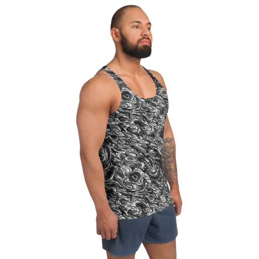 Liquid Onyx on a Men's Tank Top
