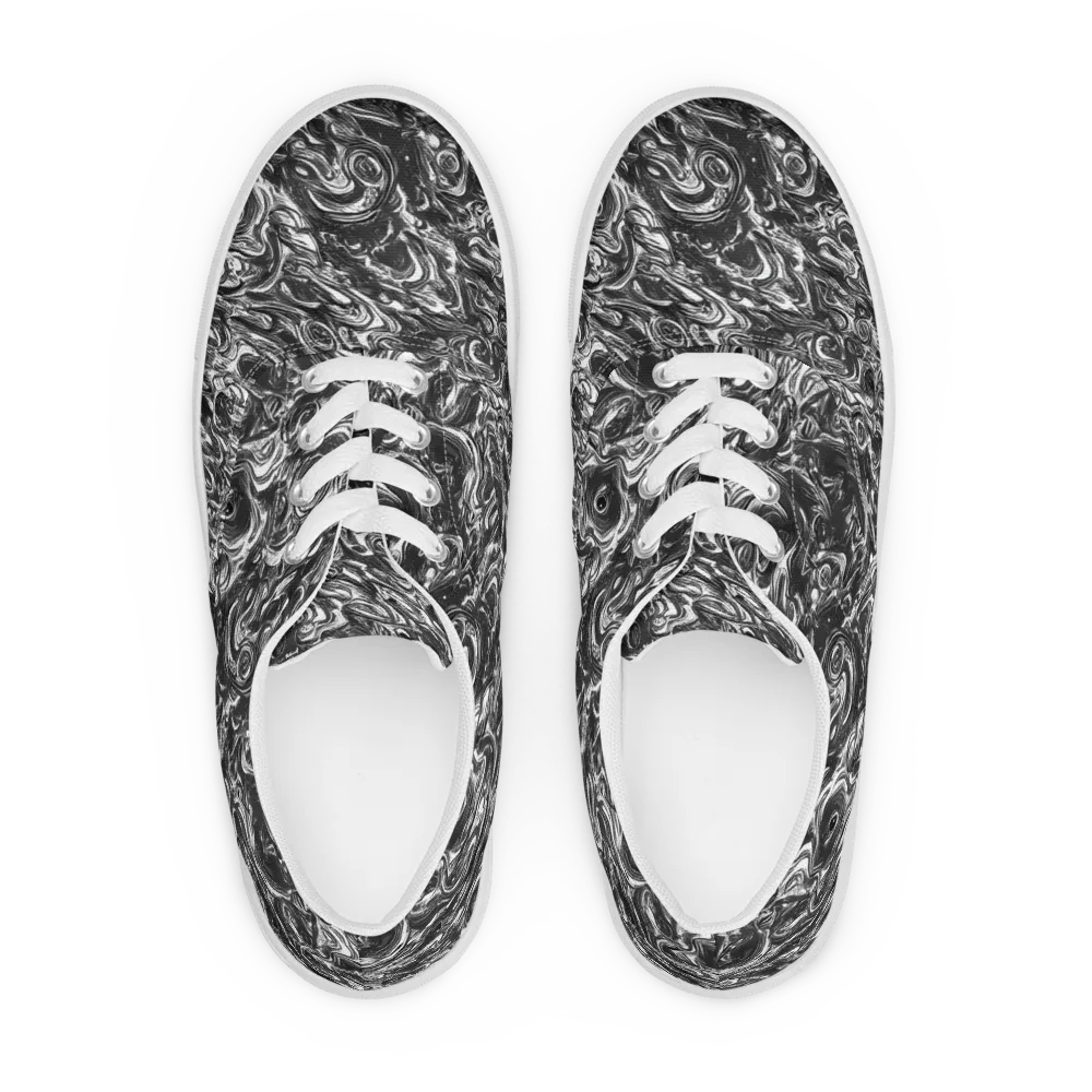 Liquid Onyx on Men's Lace-Up Canvas Shoes — Front