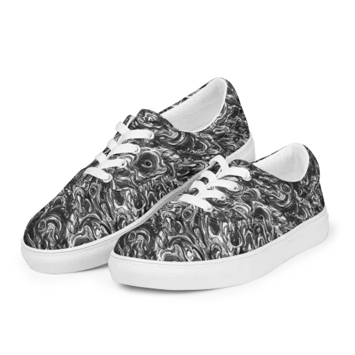 Liquid Onyx on a Men's Lace-Up Canvas Shoes