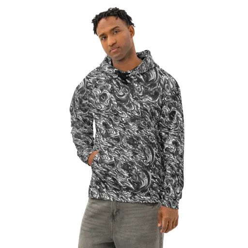 Liquid Onyx on a Cotton Hoodie