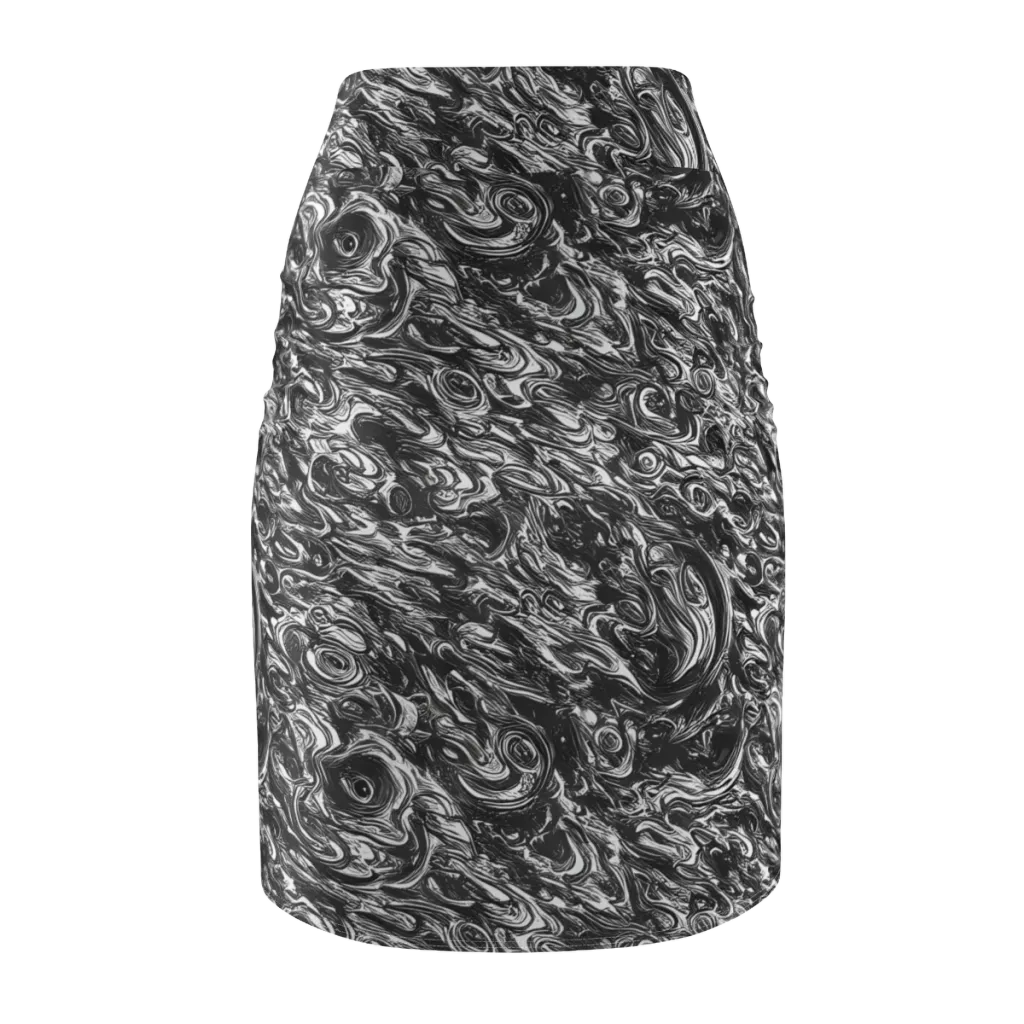 Liquid Onyx on Pencil Skirt — Back