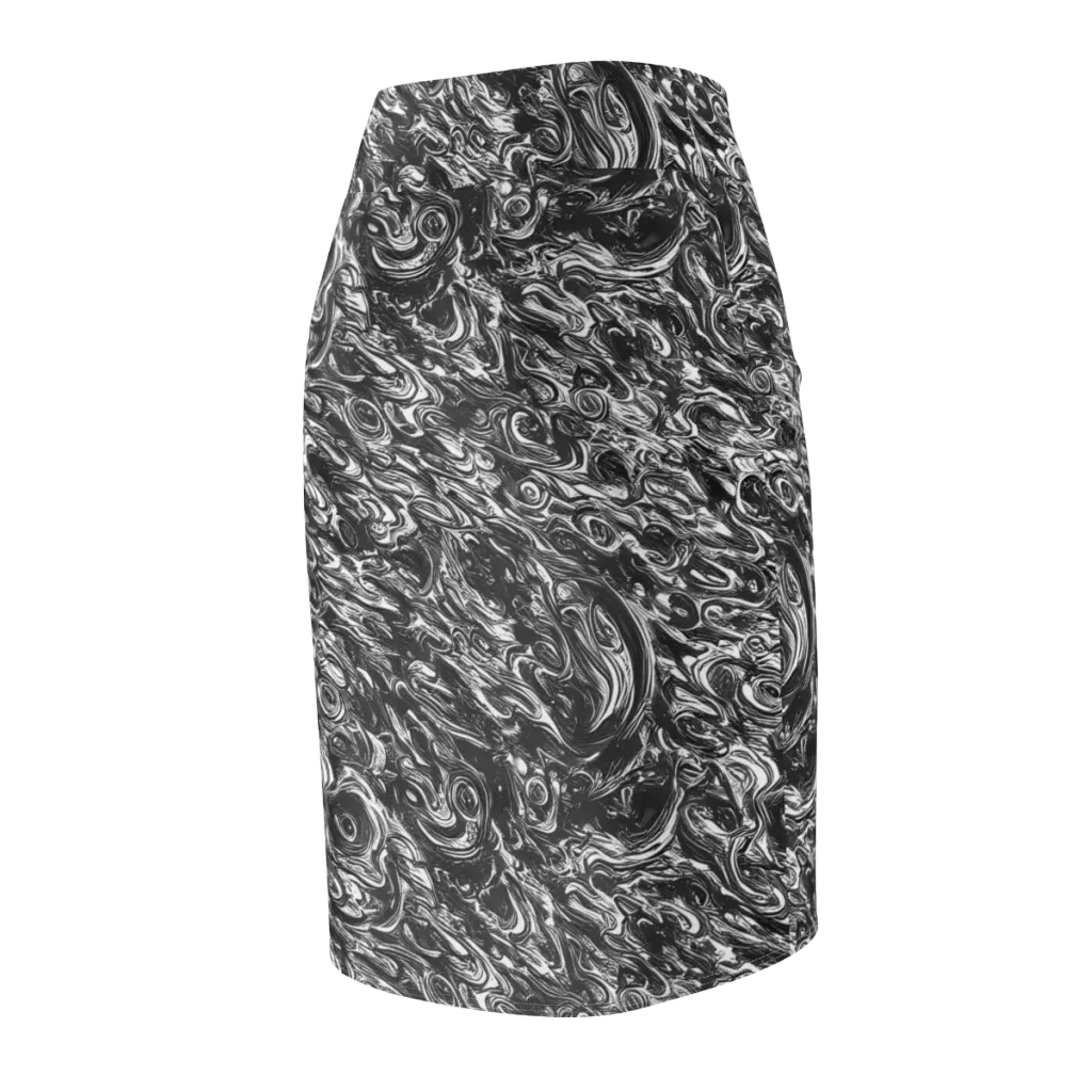 Liquid Onyx on Pencil Skirt — Back Side