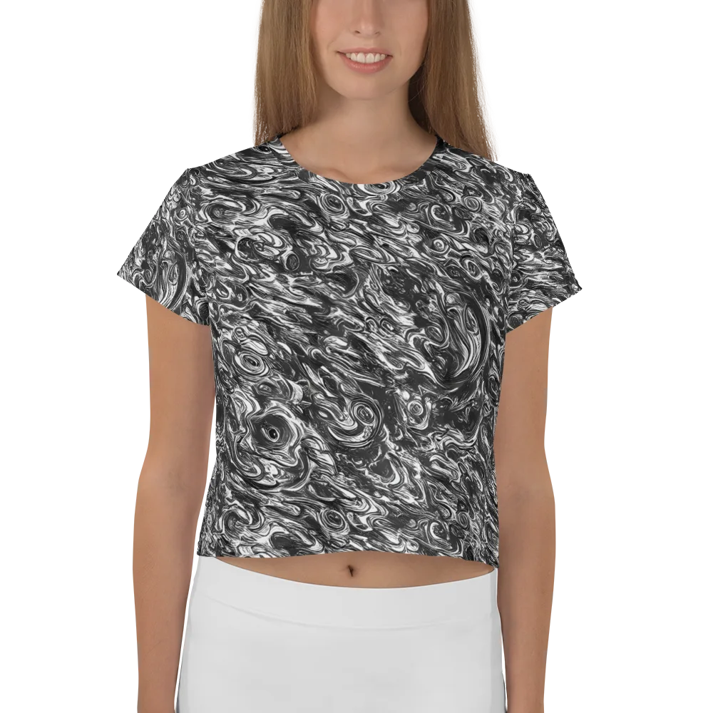 Liquid Onyx on Crop Tee — Front