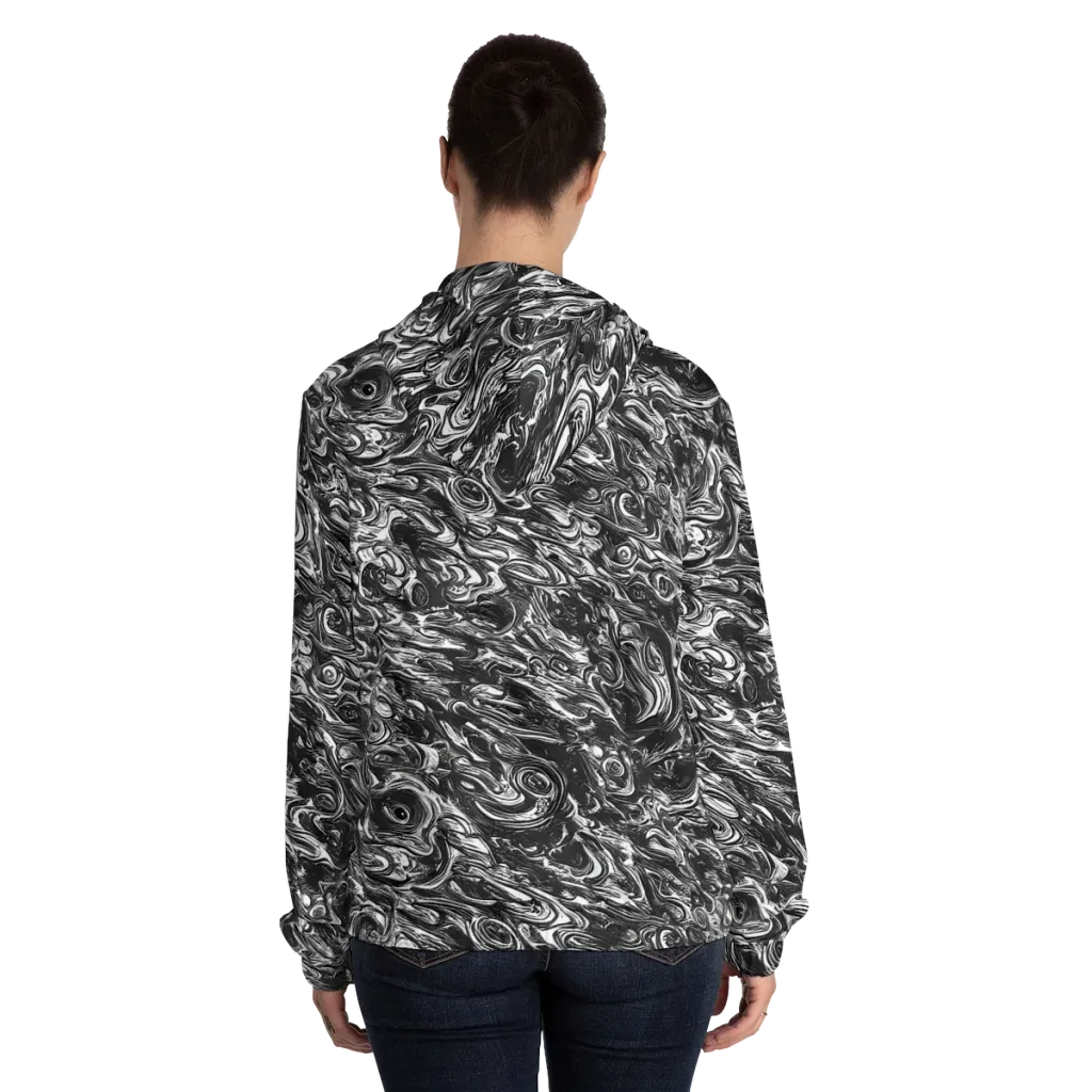 Liquid Onyx on Women's Full-Zip Hoodie — Back On Person