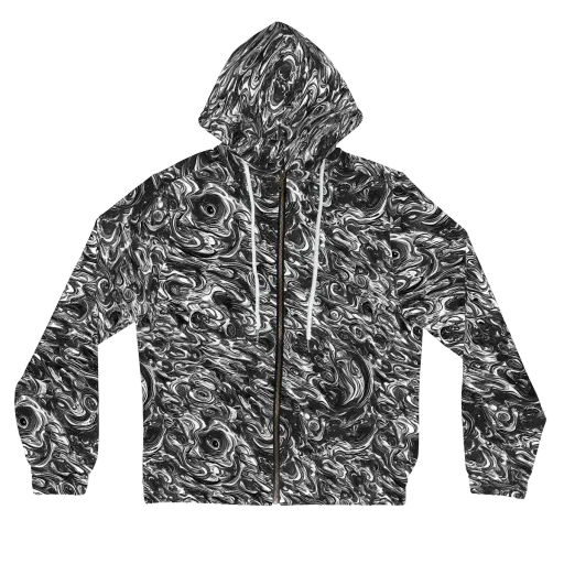 Liquid Onyx on a Women's Full-Zip Hoodie