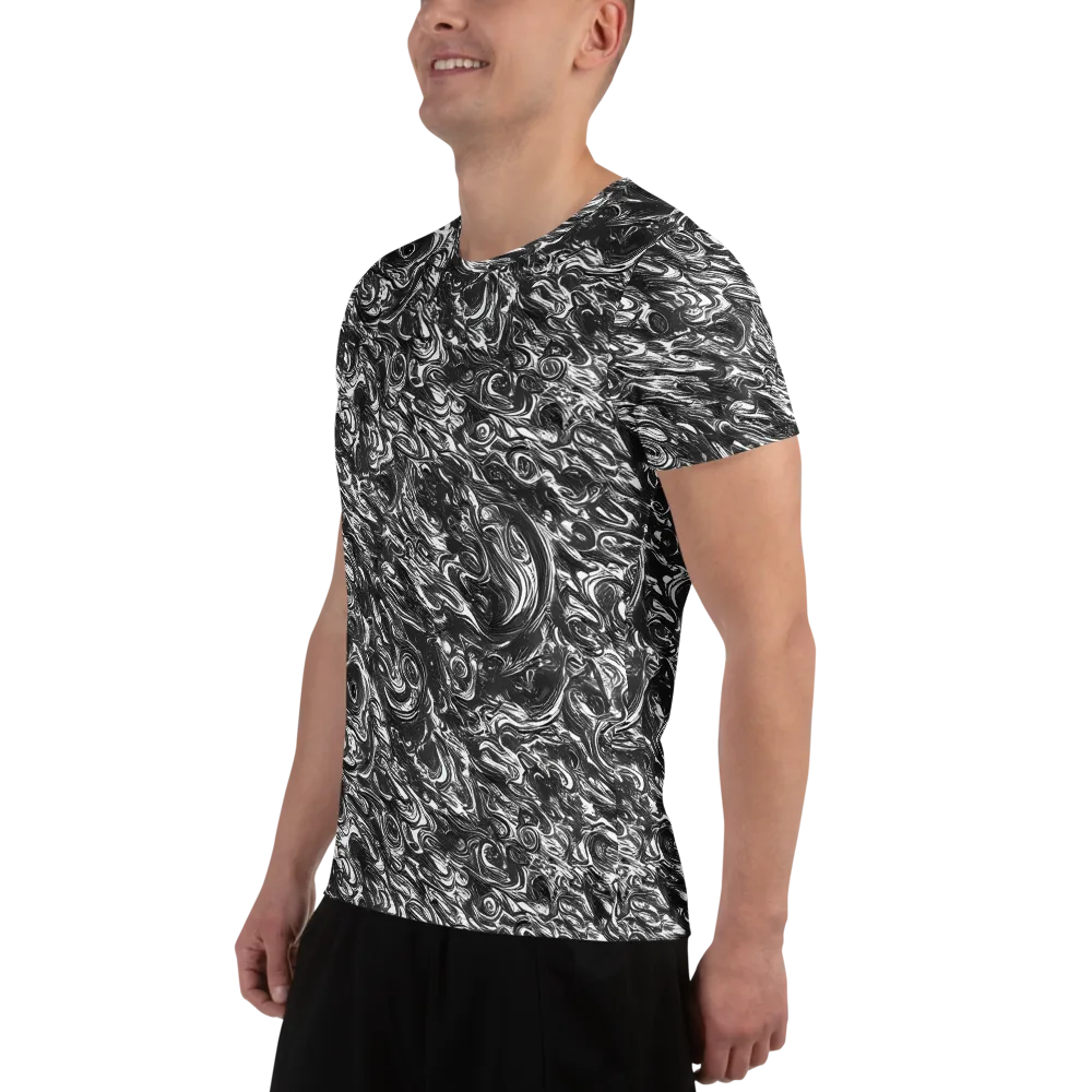 Liquid Onyx on Men's Athletic T-Shirt — Left