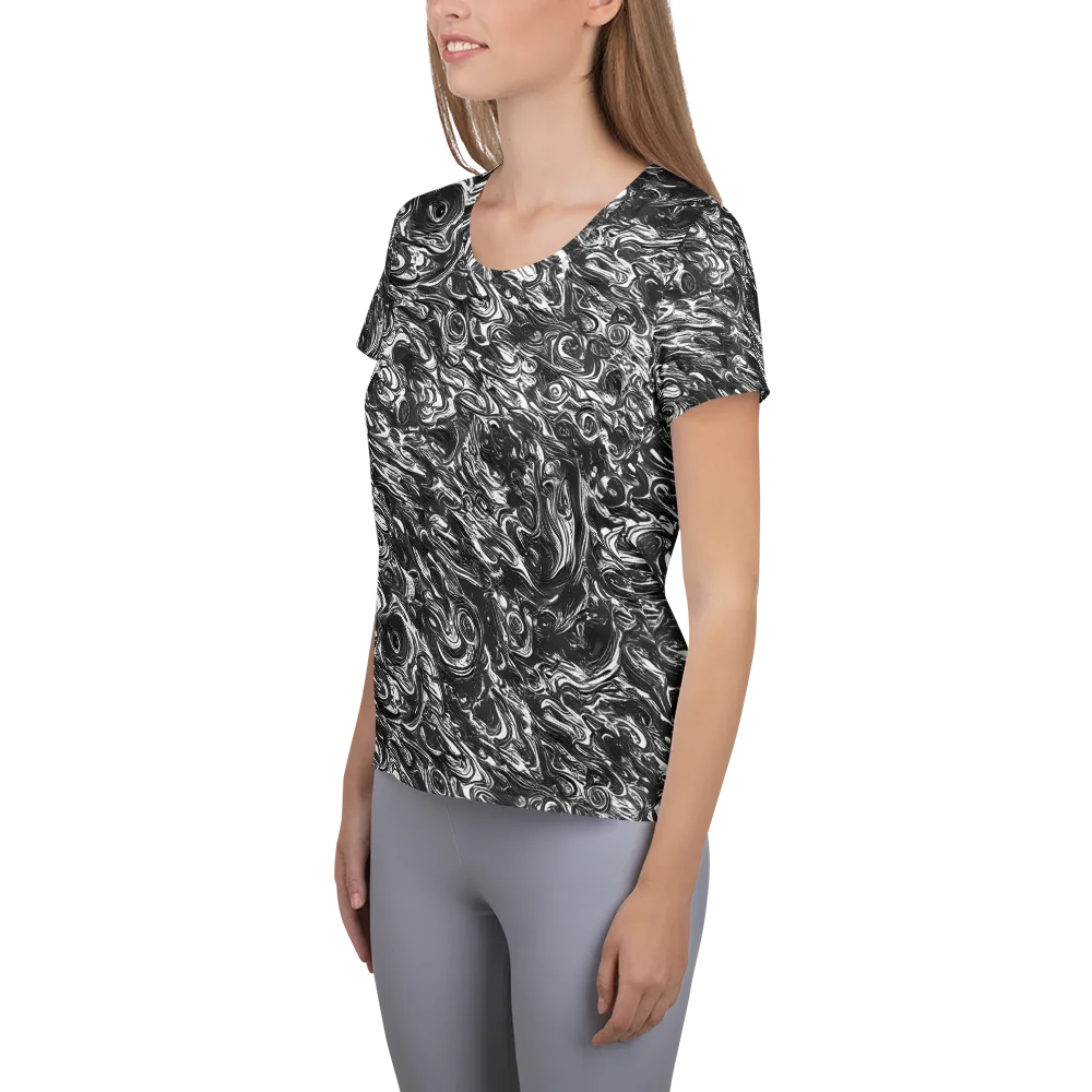 Liquid Onyx on Women's Athletic T-Shirt — Left