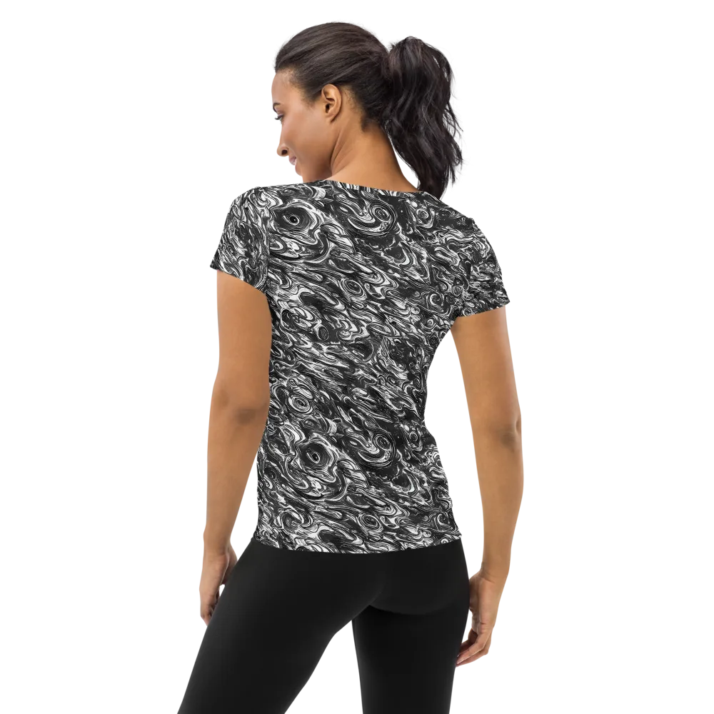 Liquid Onyx on Women's Athletic T-Shirt — Back