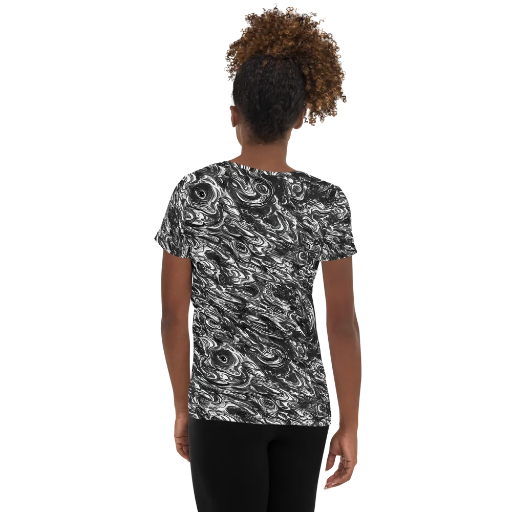 Liquid Onyx on Women's Athletic T-Shirt — Back