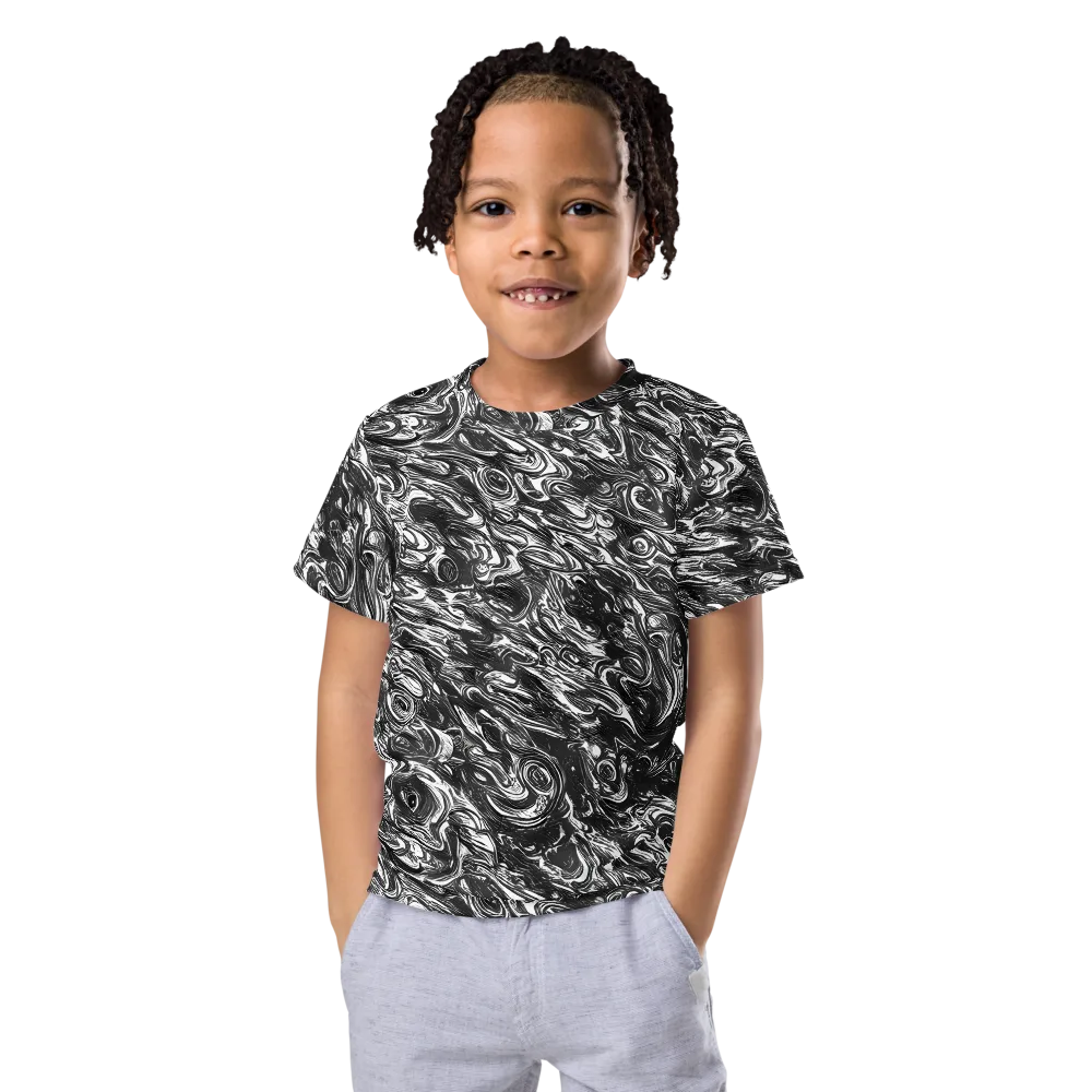 Liquid Onyx on Kids Crew Neck T-Shirt — Front