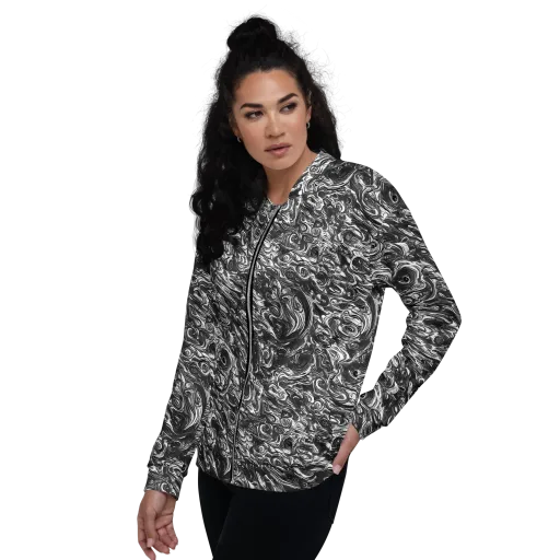 Liquid Onyx on a Bomber Jacket