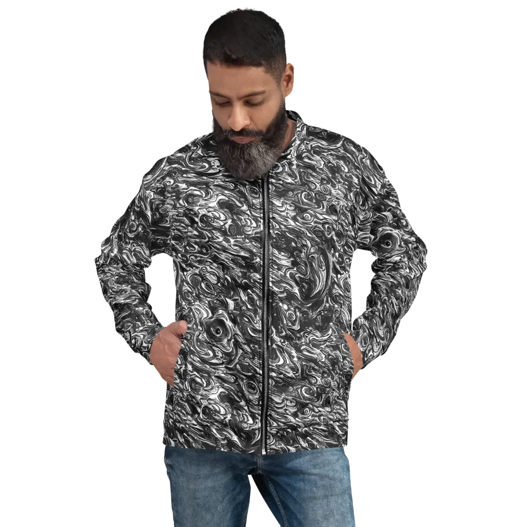 Liquid Onyx on Bomber Jacket — Front