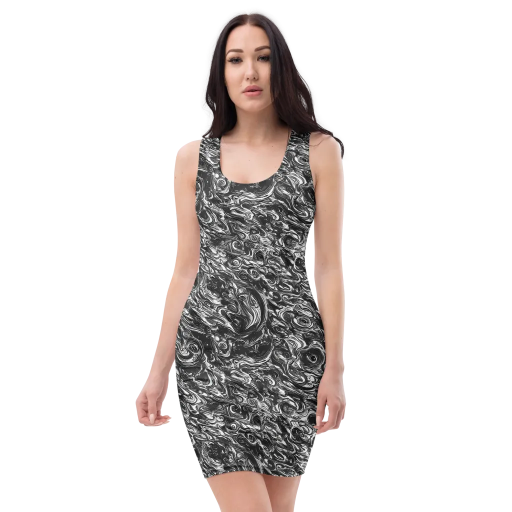 Liquid Onyx on Bodycon Dress — Front