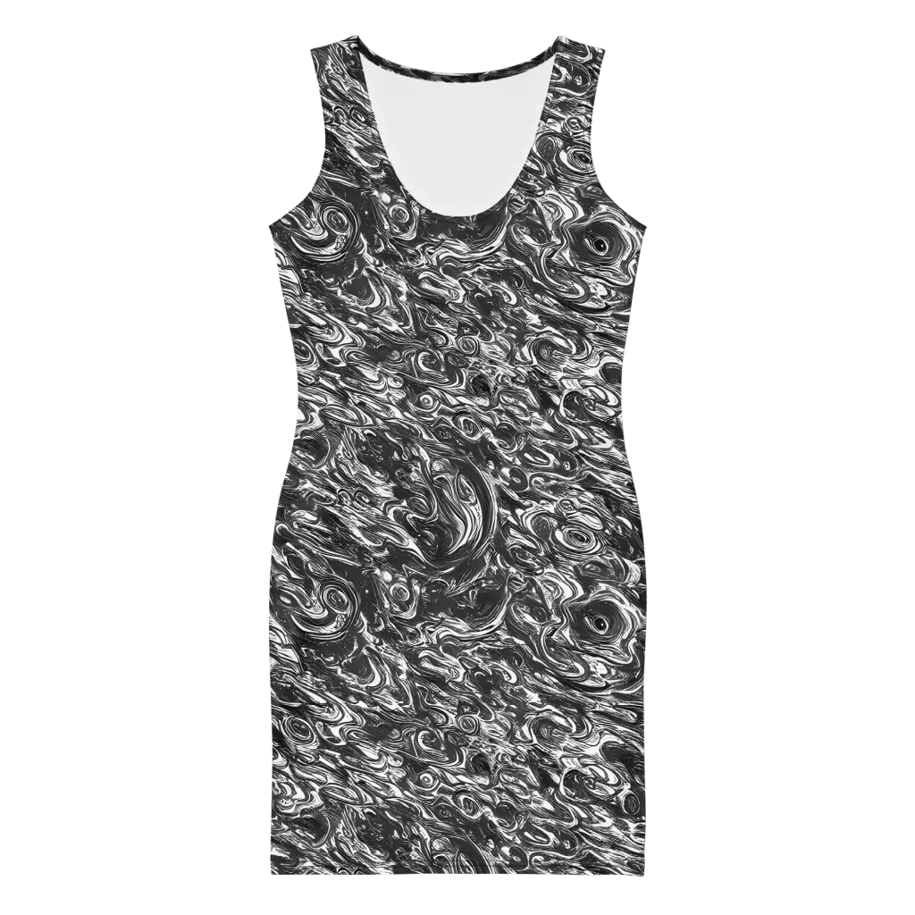 Liquid Onyx on Bodycon Dress — Front