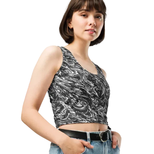 Liquid Onyx on a Crop Top