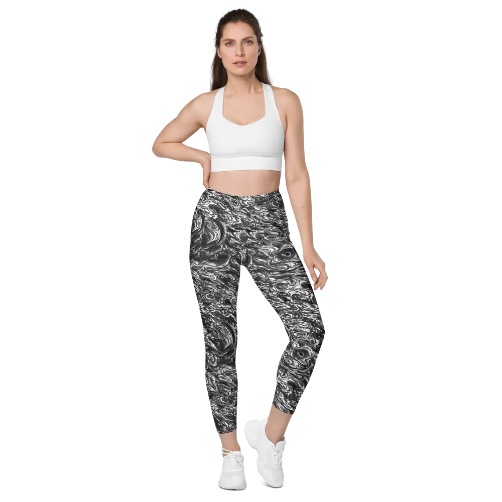 Liquid Onyx on Leggings with Pockets — Front