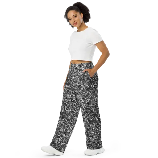 Liquid Onyx on a Wide-Leg Pants