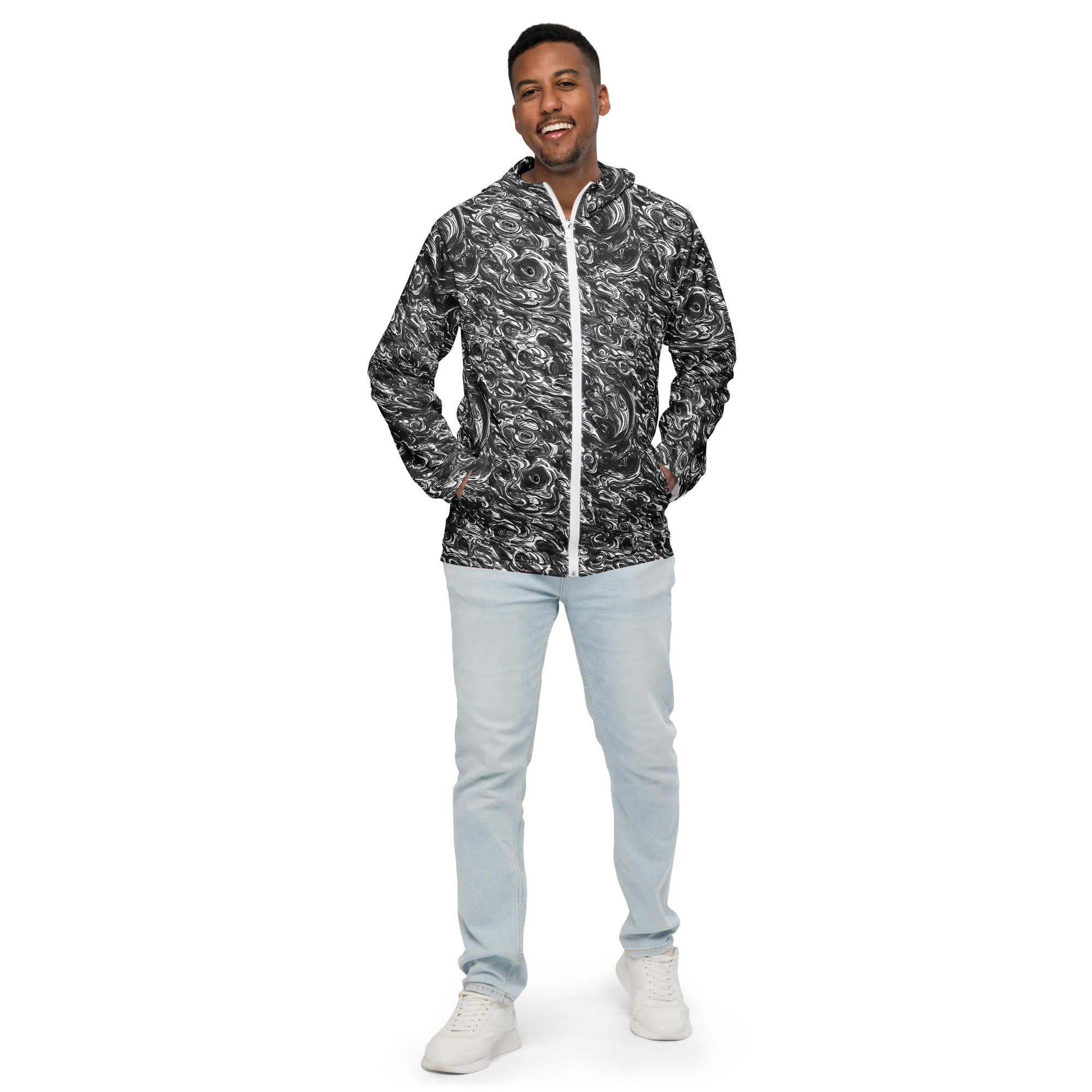 Liquid Onyx on Men's Windbreaker — Front