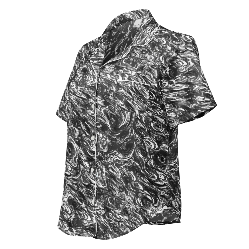 Liquid Onyx on Women's Short Sleeve Pajama Top — Left Front