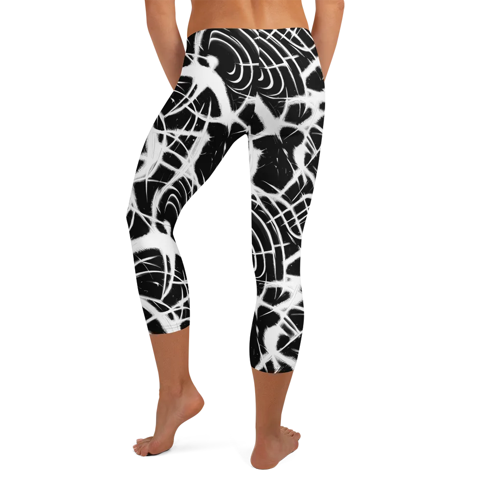 Black Thorn on Capri Leggings — Back