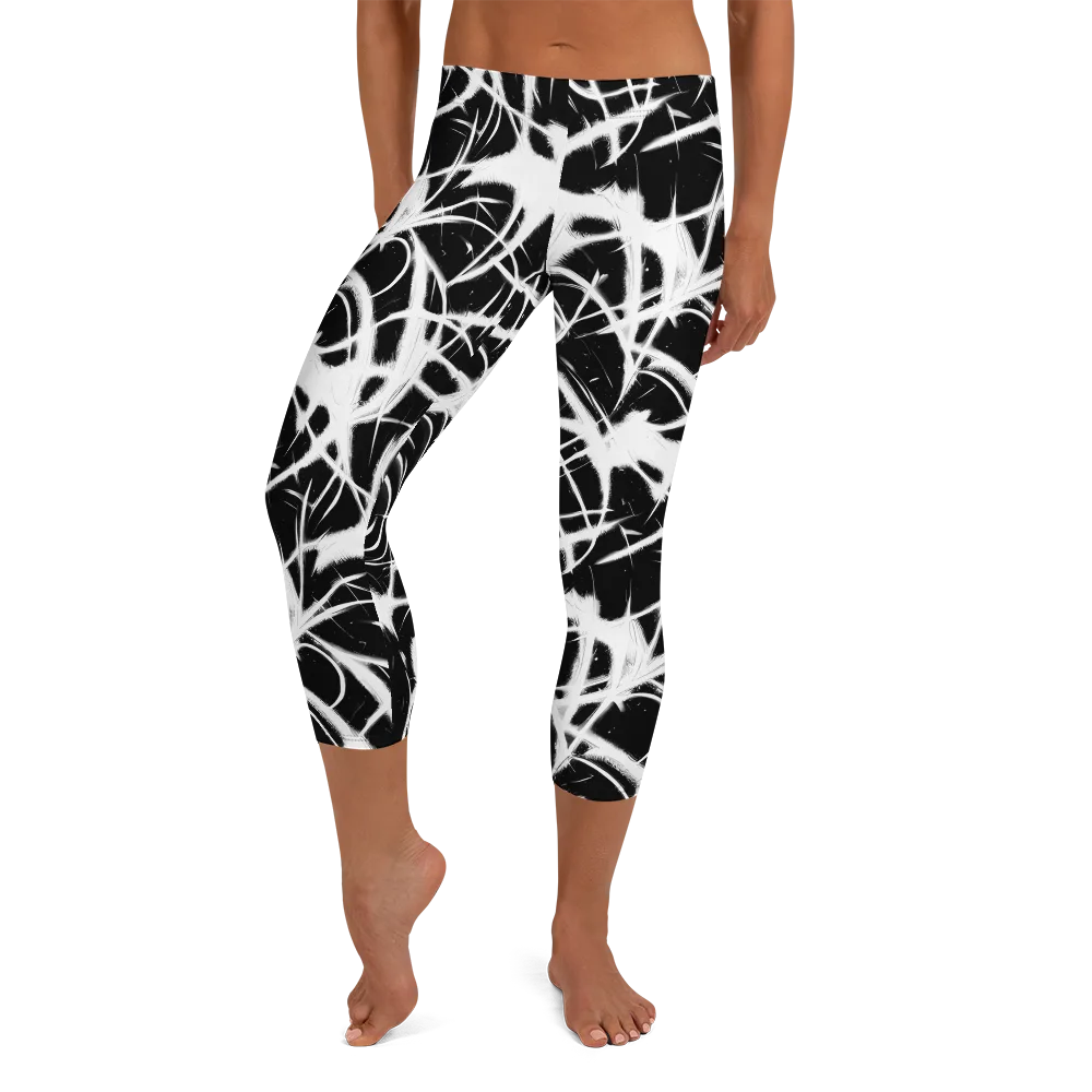 Black Thorn on Capri Leggings — Front