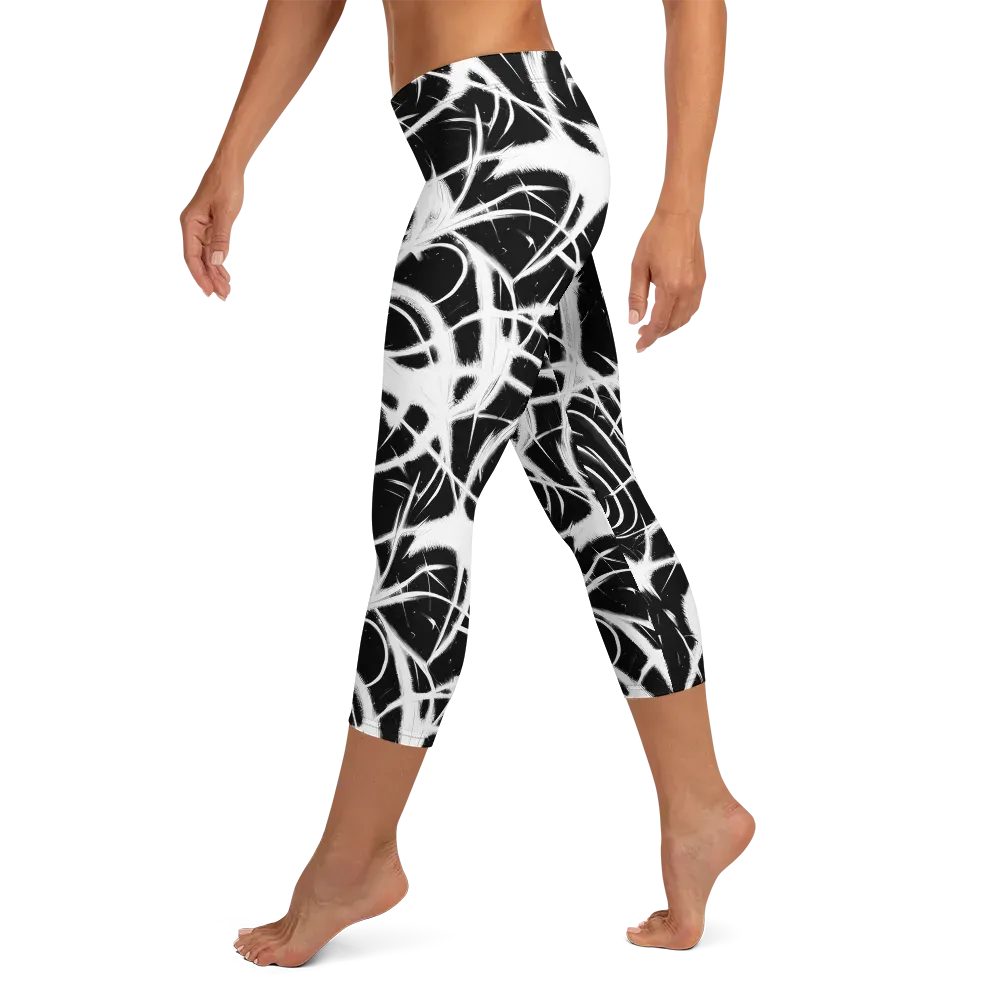Black Thorn on Capri Leggings — Left