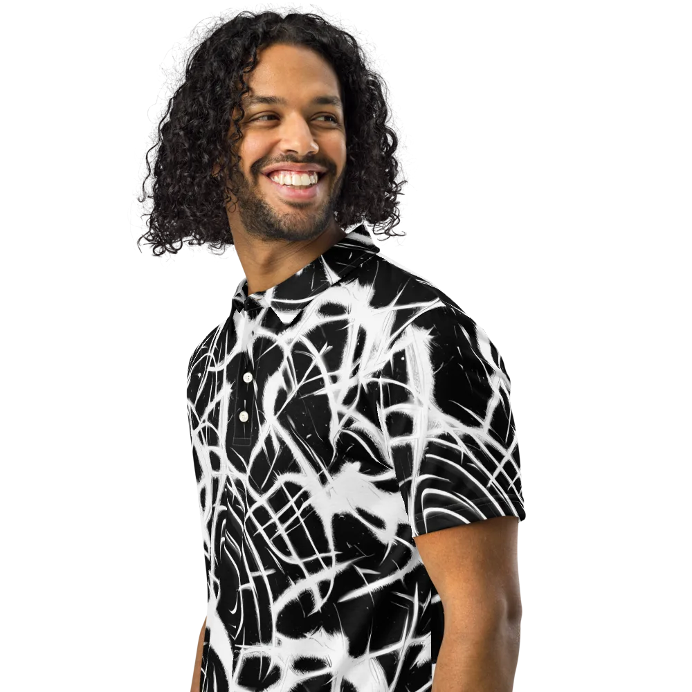 Black Thorn on Men's Slim Fit Polo Shirt — Left Front