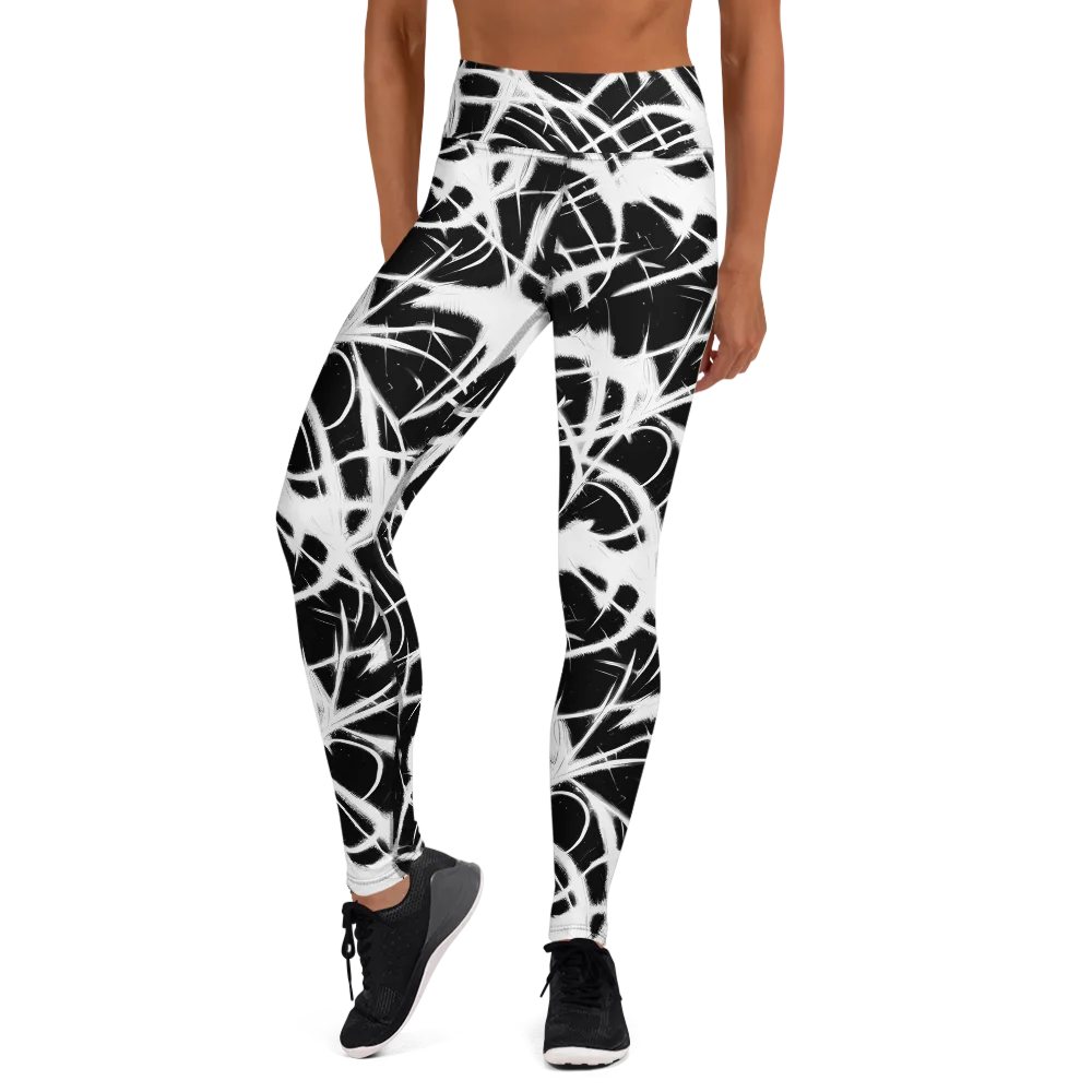 Black Thorn on Yoga Leggings — Front