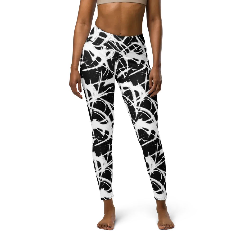 Black Thorn on Yoga Leggings — Front