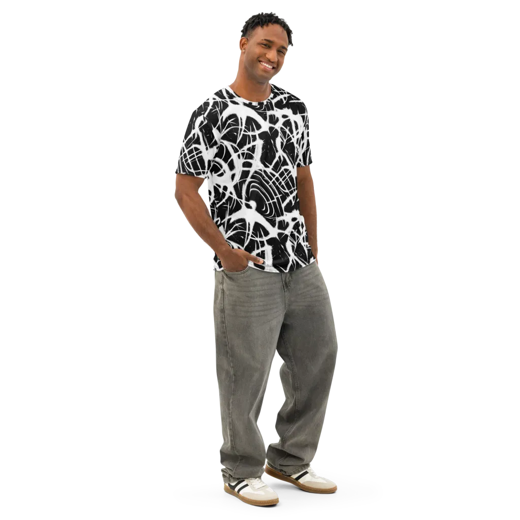 Black Thorn on Men's Cotton Crew Neck T-Shirt — Right Front