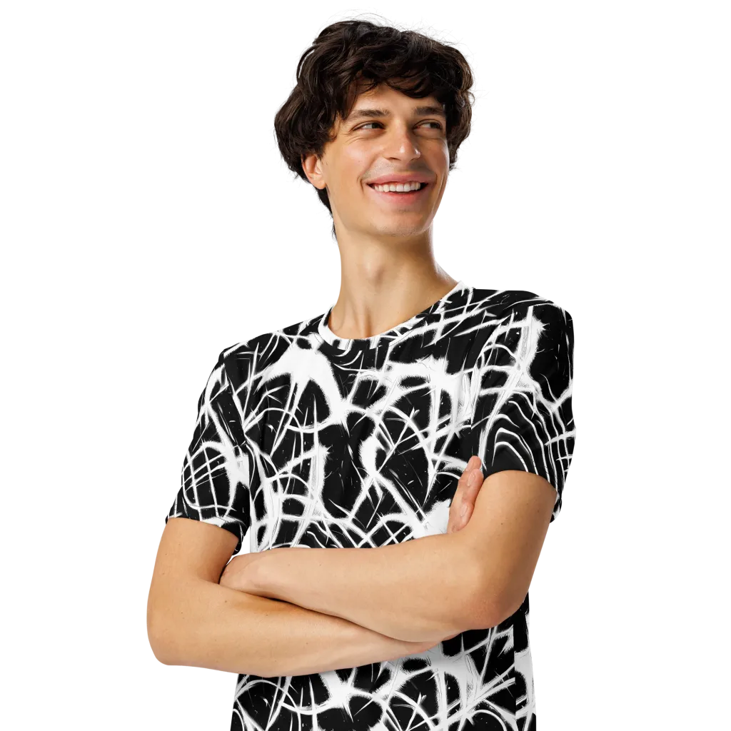 Black Thorn on Men's Crew Neck T-Shirt — Left Front