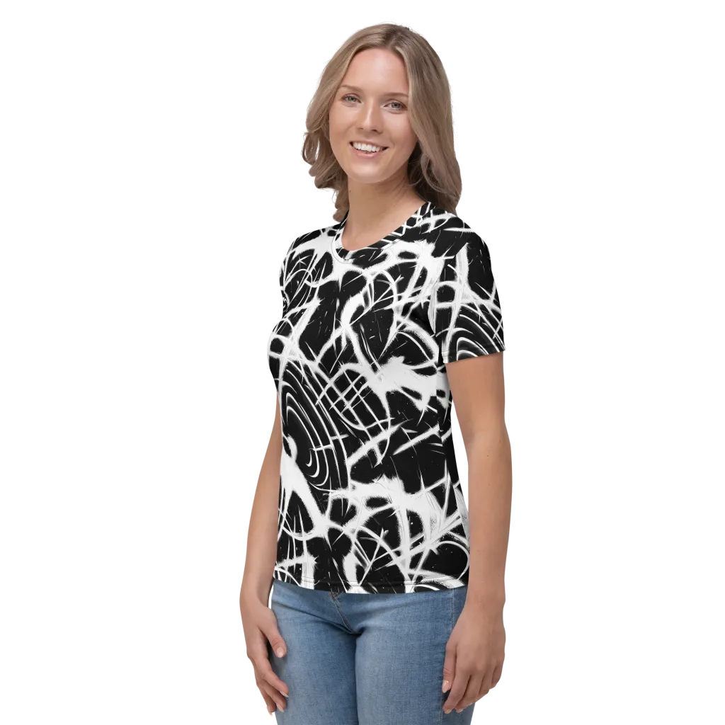 Black Thorn on Women's Crew Neck T-Shirt — Left