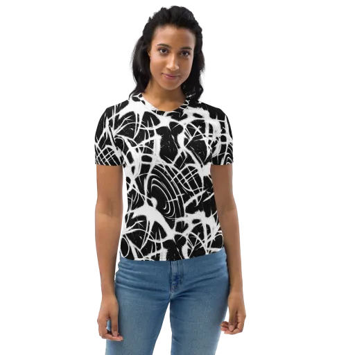 Black Thorn on a Women's Crew Neck T-Shirt