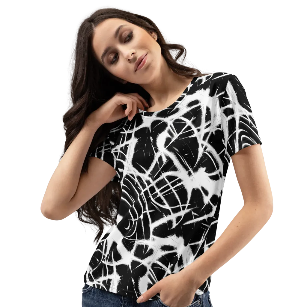 Black Thorn on Women's Crew Neck T-Shirt — Left Front