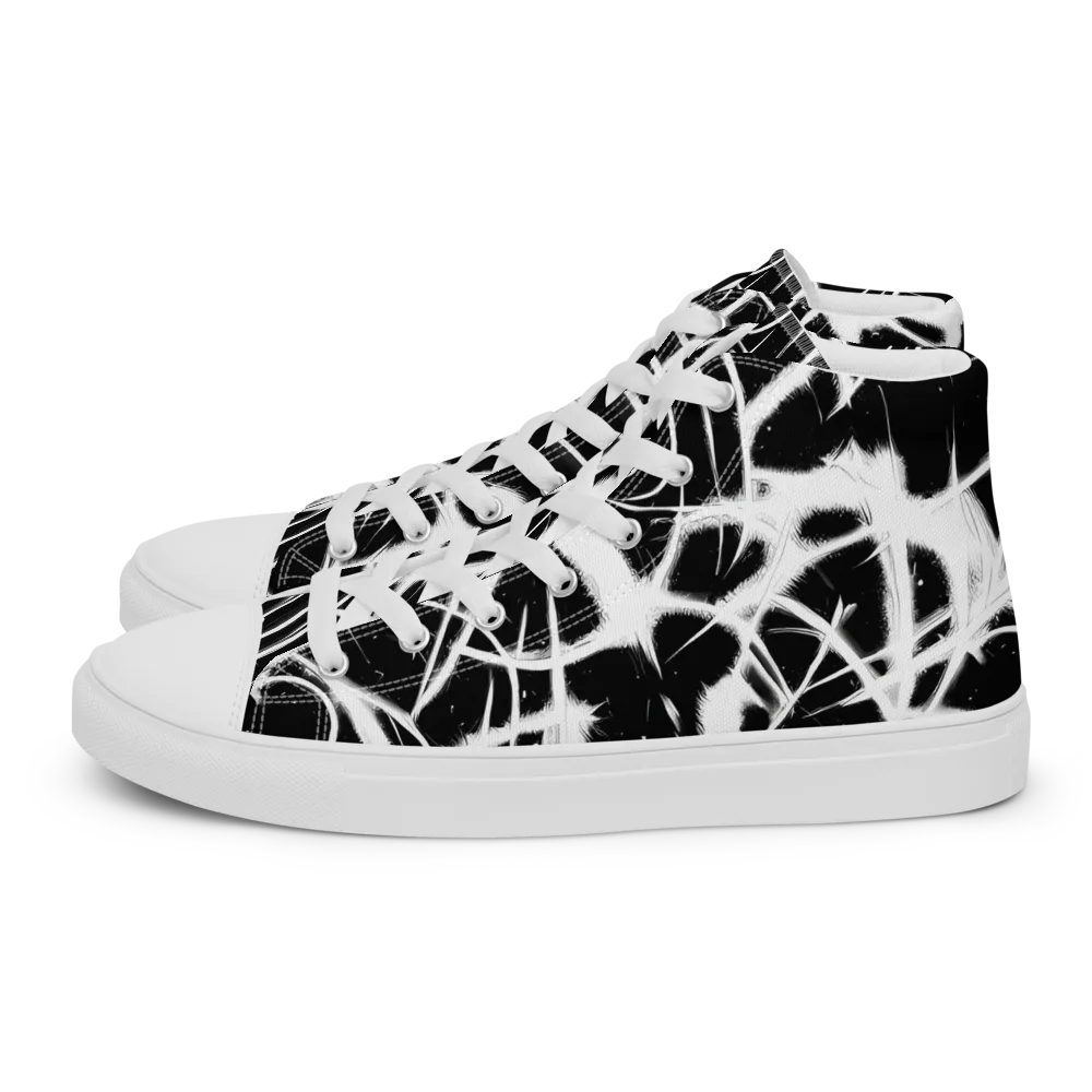 Black Thorn on Women's High Top Canvas Shoes — Left