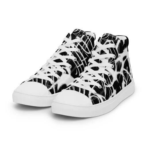 Black Thorn on a Women's High Top Canvas Shoes