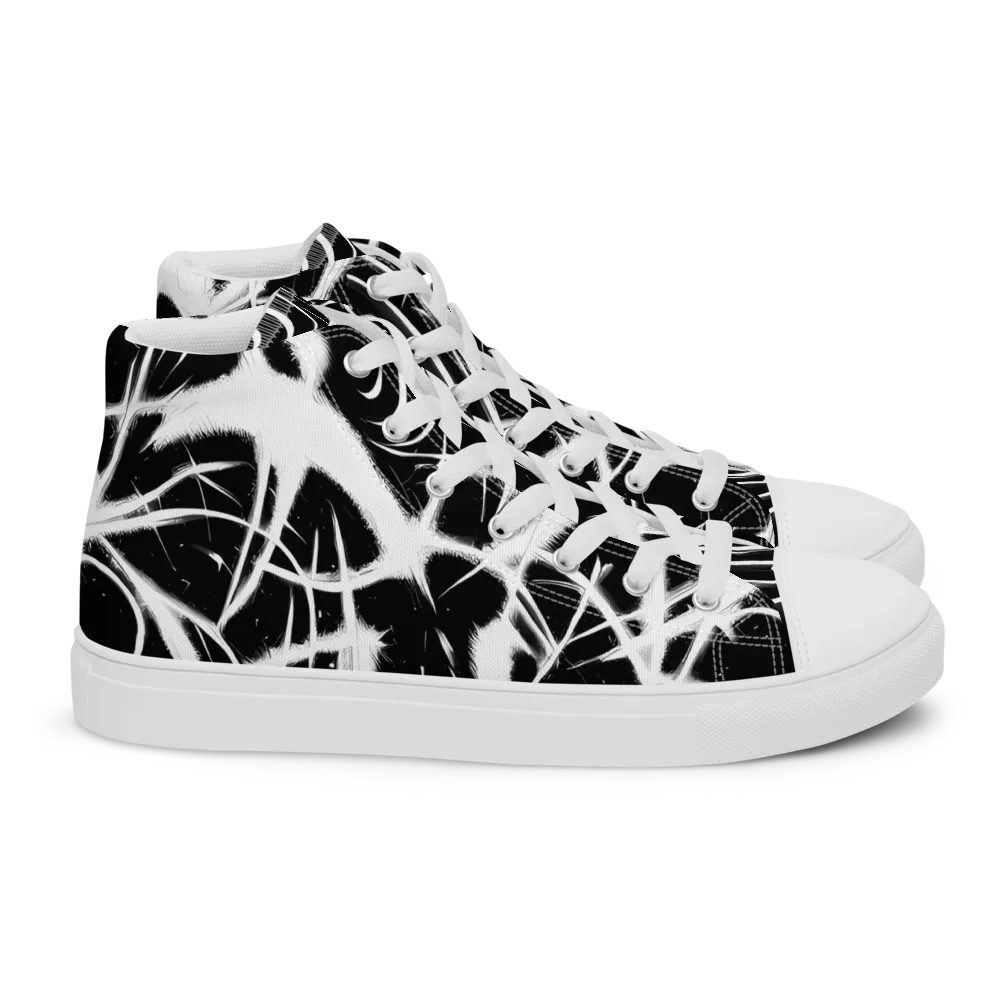 Black Thorn on Women's High Top Canvas Shoes — Right