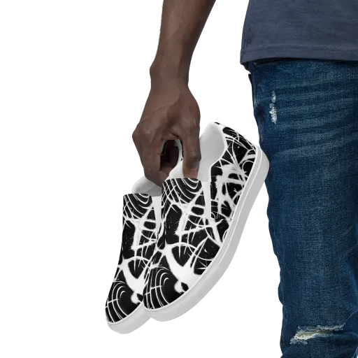 Black Thorn on a Men's Slip-On Canvas Shoes